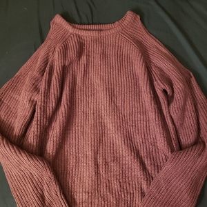Forever 21 maroon shoulder cut out sweater